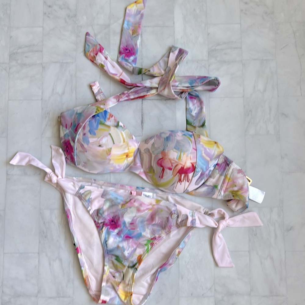 Ted Baker London “Hanging Gardens” Halter Bikini Top and Bikini Bottoms